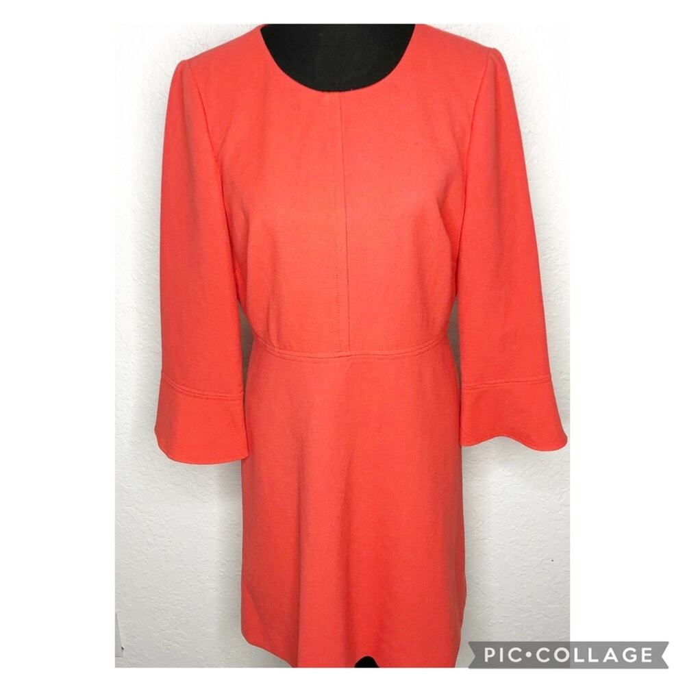 J Crew bright orange bell sleeve knit‎ dress size 12